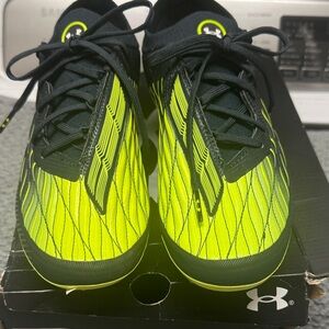 Under Armour Black and Neon Yellow soccer cleats